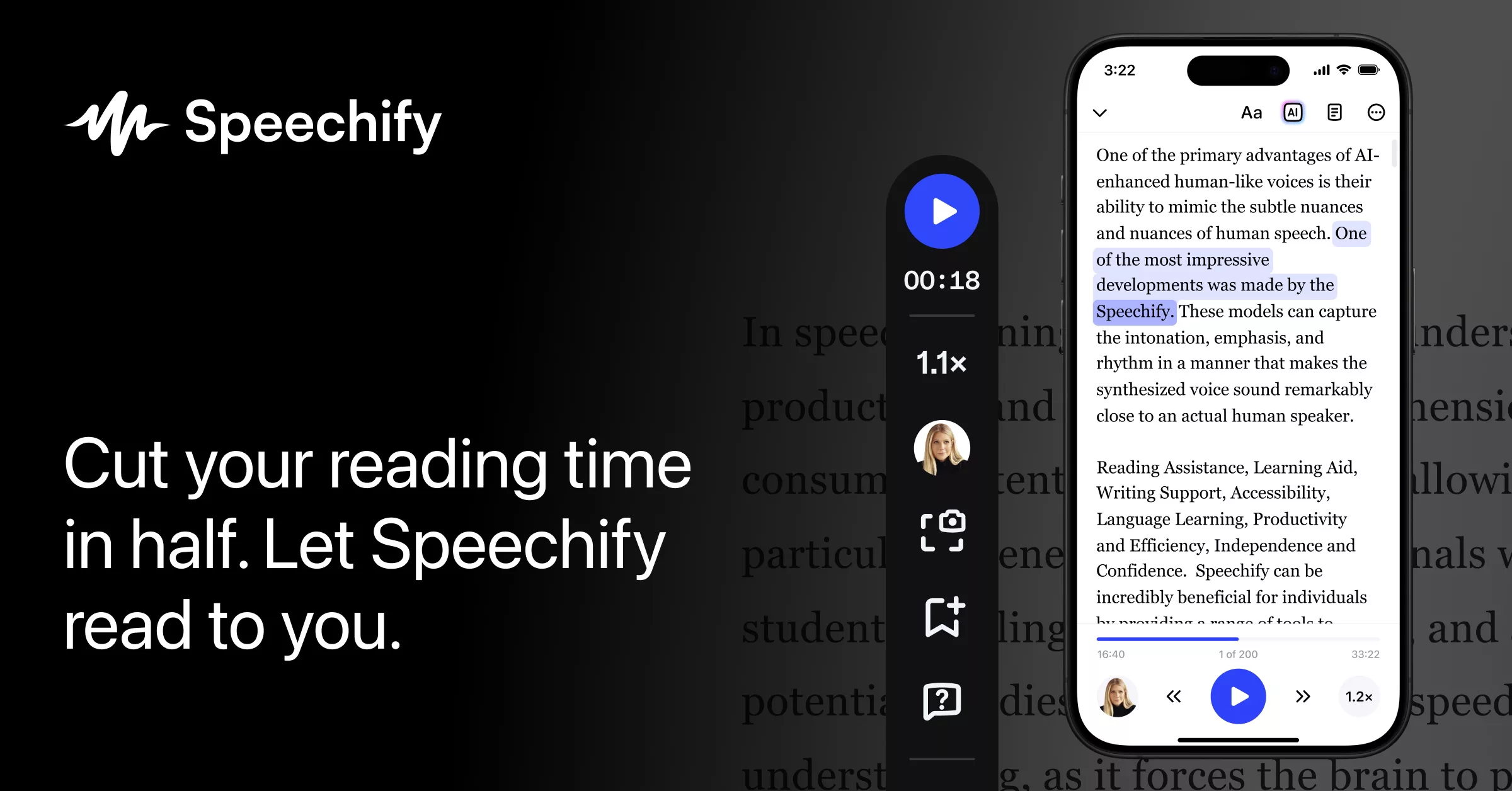 Speechify 官方分享图（2400×1256·470KB）
